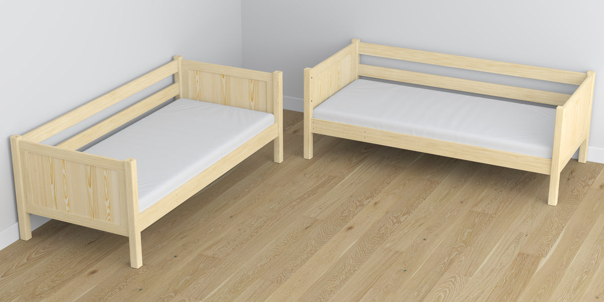 Stapelbed houten transparant grenen – binnenkant van de matraslade, kinderkamer
