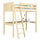 Lit mezzanine avec bureau en bois pin incolore – chambre d'enfant, scandinave Nizio