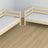 Stapelbed van hout transparant grenen – details van verbindingen en ladder, kinderkamer