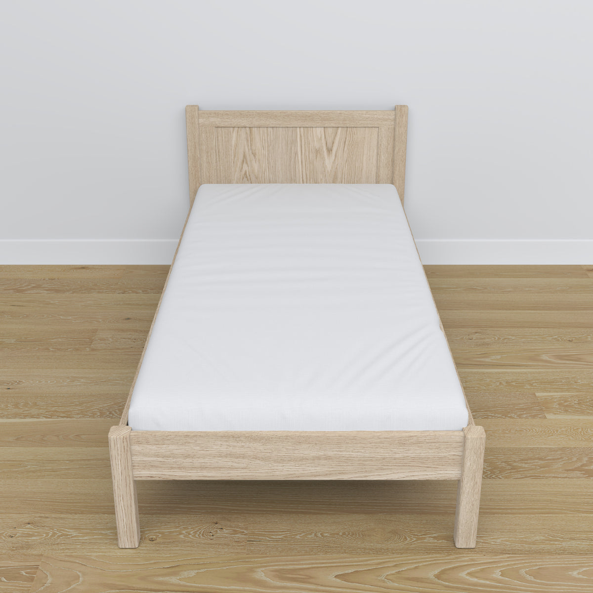 Lit chêne blanchi en chêne – dimensions et schéma, Nizio Home