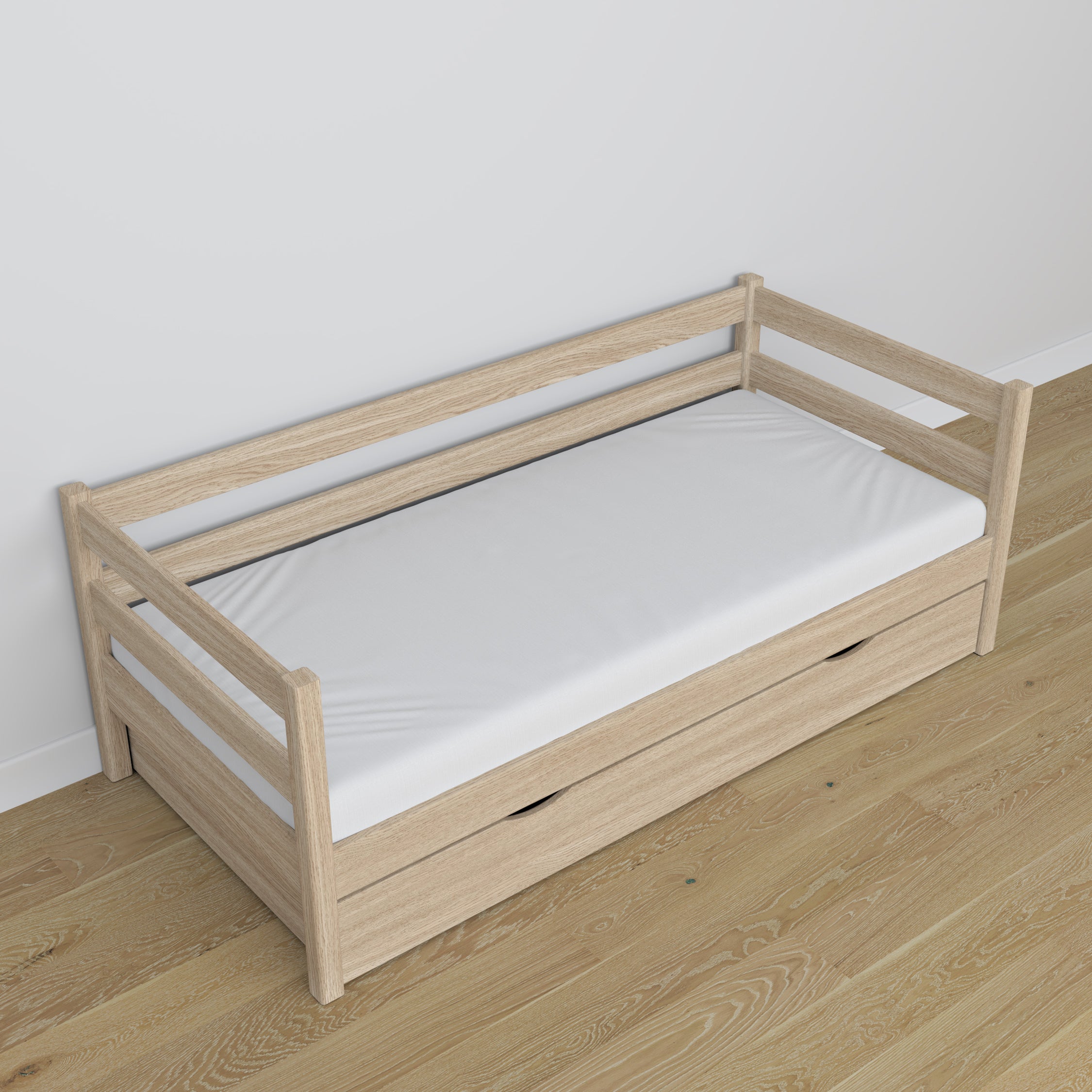 Łóżko sofa z szufladą N01 dąb bielony – dodatkowy widok, polska produkcja
