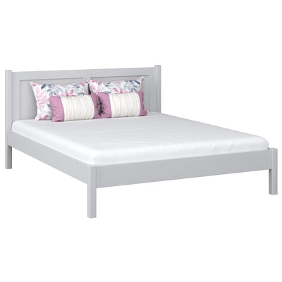 Tweepersoonsbed houten grijs – slaapkamer, massief hout, Scandinavische stijl