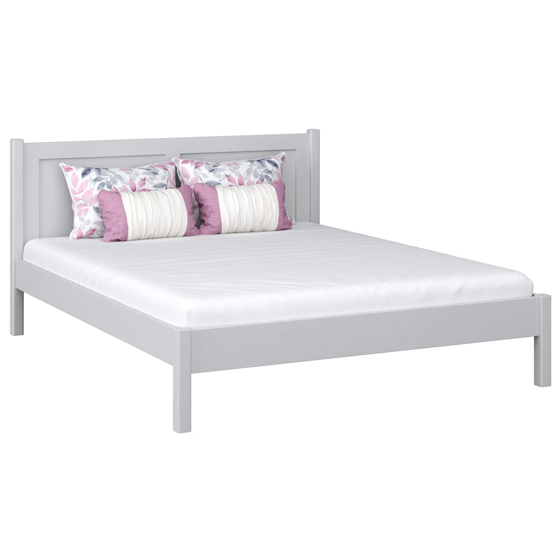 Tweepersoonsbed houten grijs – slaapkamer, massief hout, Scandinavische stijl