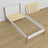 Lit simple en bois blanc-chêne – vue en biais, chambre d'enfant scandinave