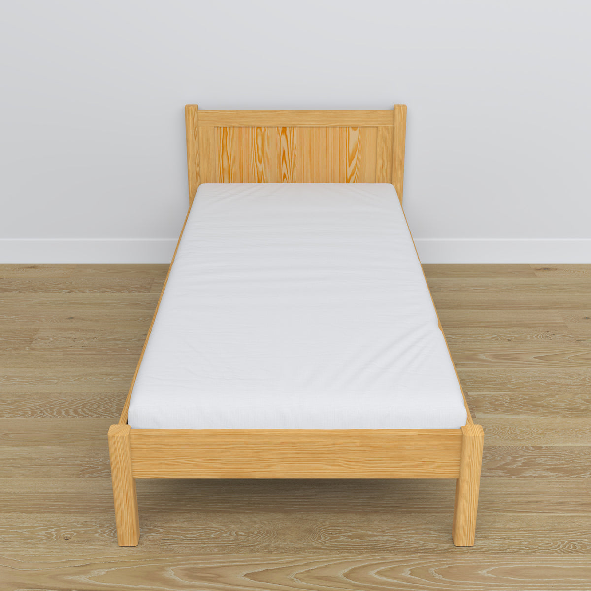 Lit simple en bois pin naturel – détails des assemblages et du bois, Nizio Home