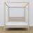 Tweepersoonsbed met hemel eiken gewit eiken – hoofdeinde en frame, close-up