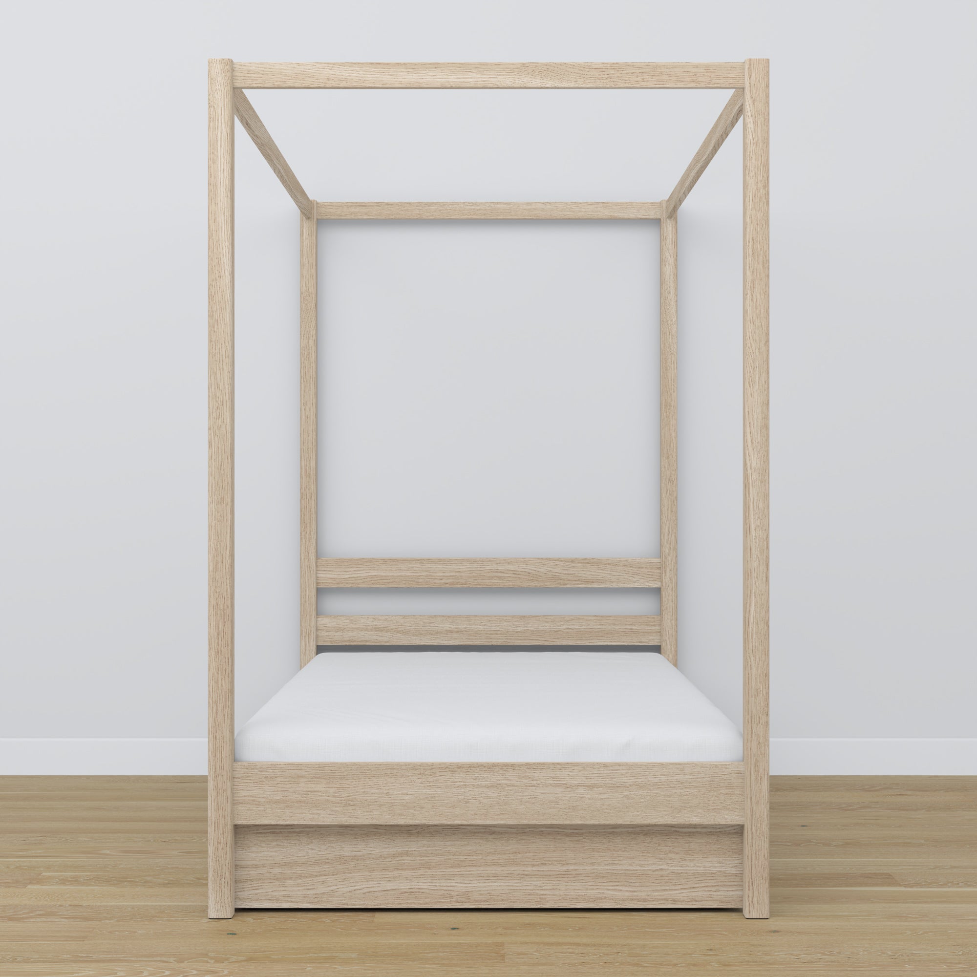 Bed gewit eiken met hemel – lade open, eiken, Nizio Home