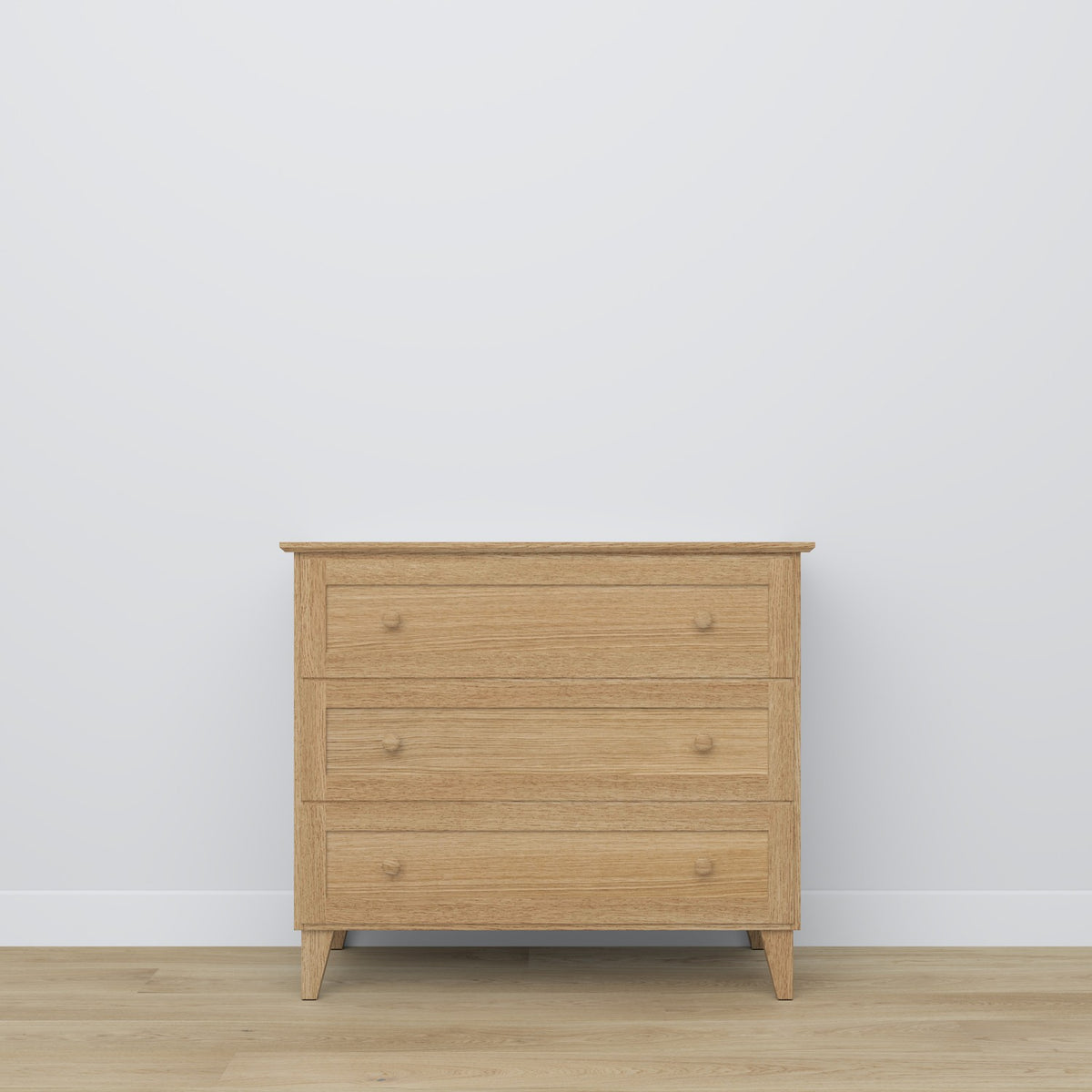 Chest of drawers 3S oak natural oak 105 cm in bedroom – Scandinavian arrangement