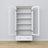 Vitrine 1S 90 blanc avec chêne – portes vitrées, charnières, en bois, Nizio