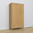 Kledingkast 2D1S eiken naturel eiken – deuren open, kledingroede en binnenste planken