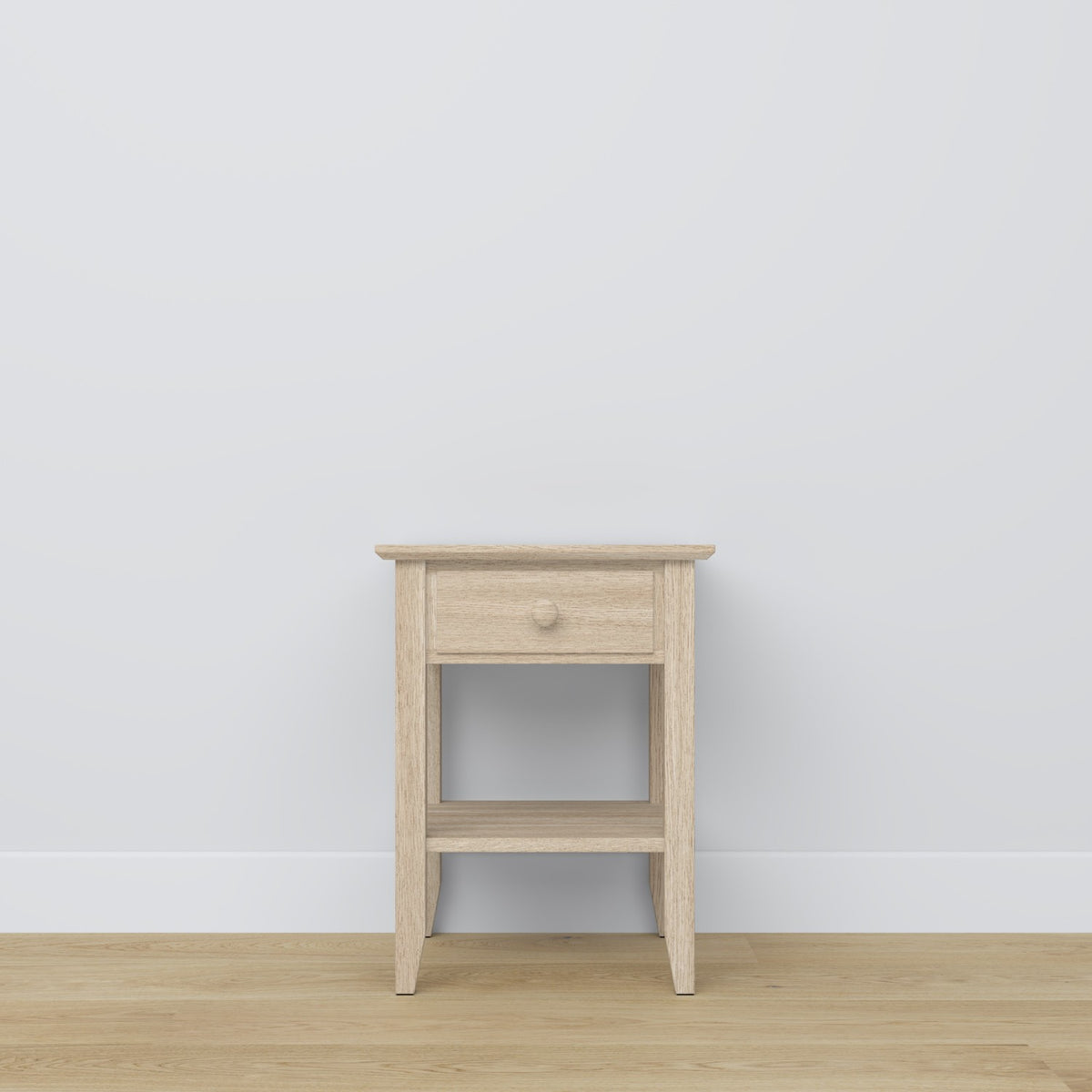 Oak bedside table 1S N01 Scandi oak bleached