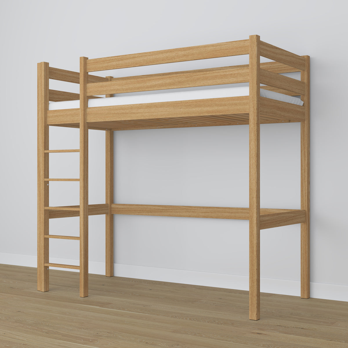 Hoogslaper naturel eiken in kinderkamer – scandi inrichting, eiken