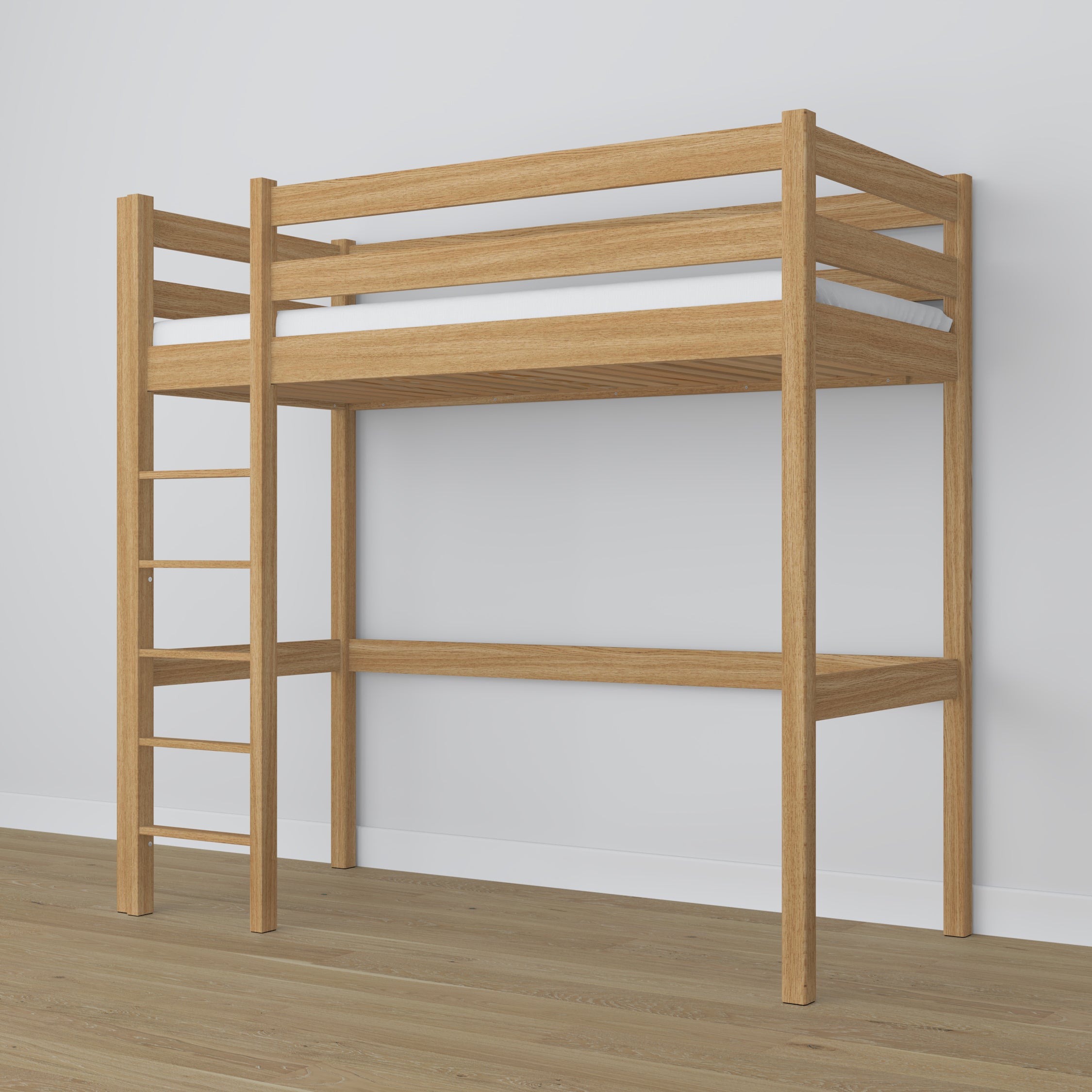 Hoogslaper naturel eiken in kinderkamer – scandi inrichting, eiken