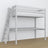 Houten hoogslaperbed met bureau grijs – ladder en veiligheidsbeugel