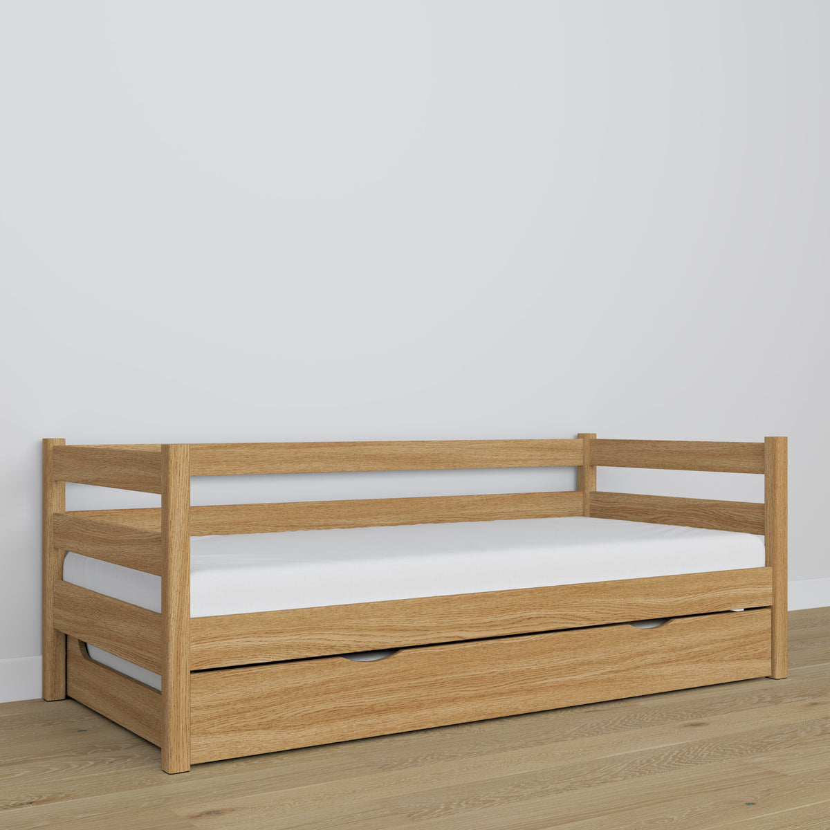 Sofabed naturel eiken – eikenhouten details, hoge kwaliteit Nizio