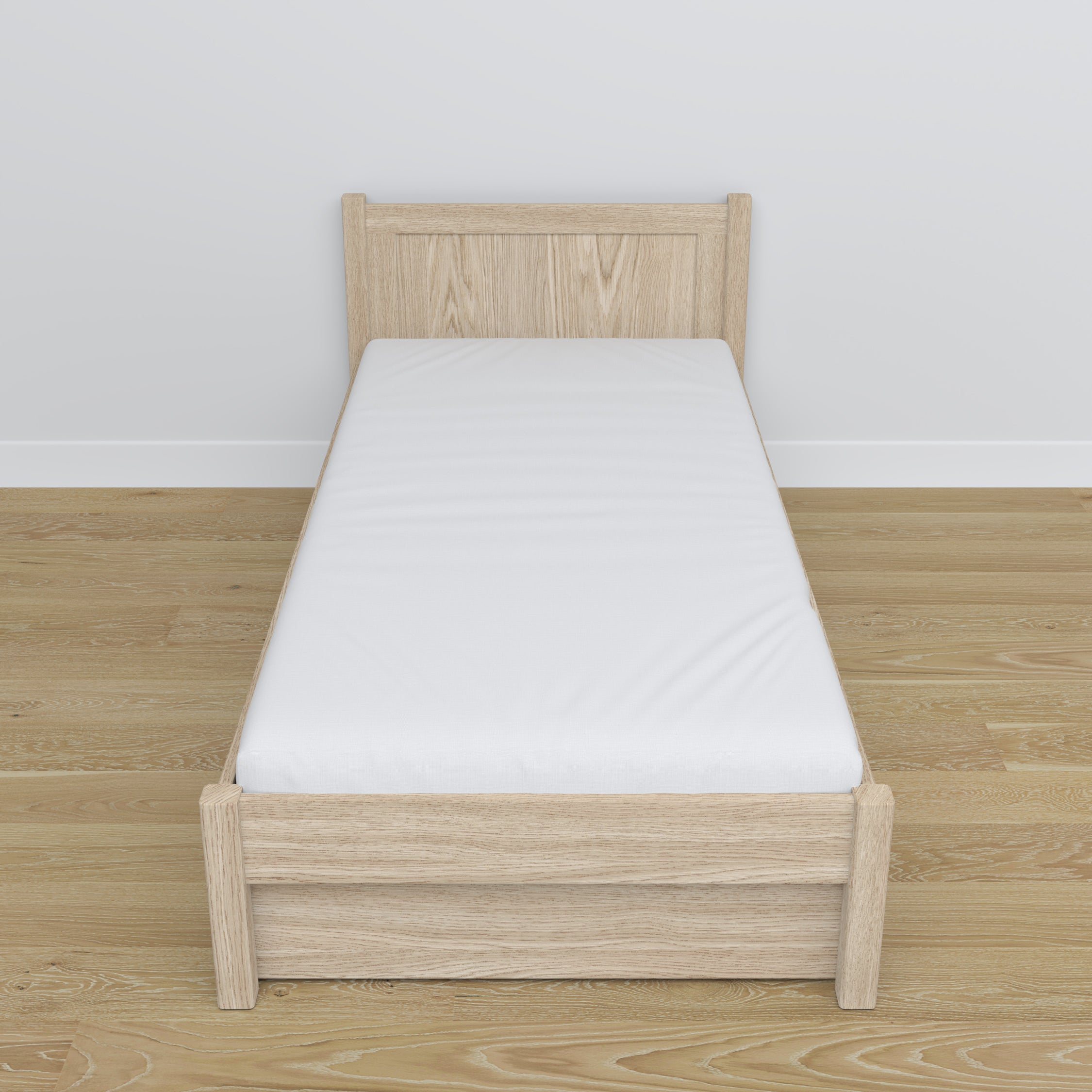 Bed gewit eiken met lade – geleiders en eiken details, Nizio