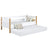 Houten slaapbank met matraslade wit-eiken – kinderkamer, scandi