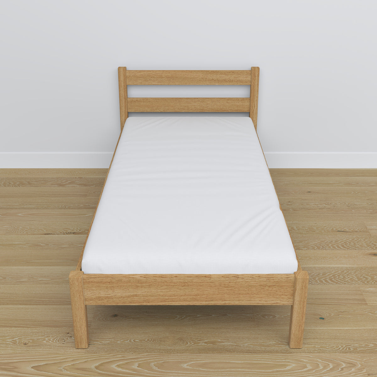 Lit chêne naturel en chêne – dimensions et schéma, Nizio Home