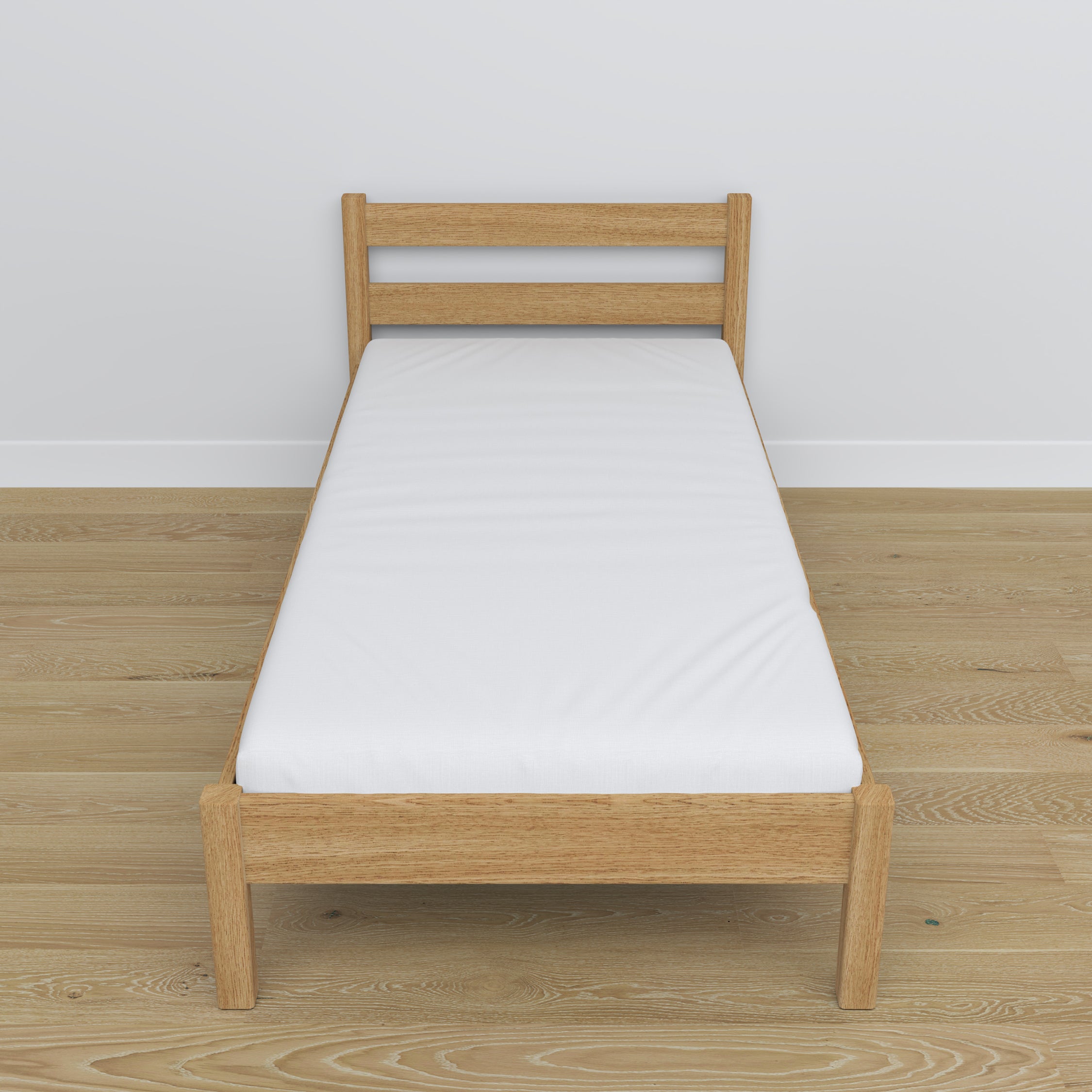 Lit chêne naturel en chêne – dimensions et schéma, Nizio Home