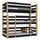 Triple bunk bed wooden black with oak – three sleeping places, scandi children’s room