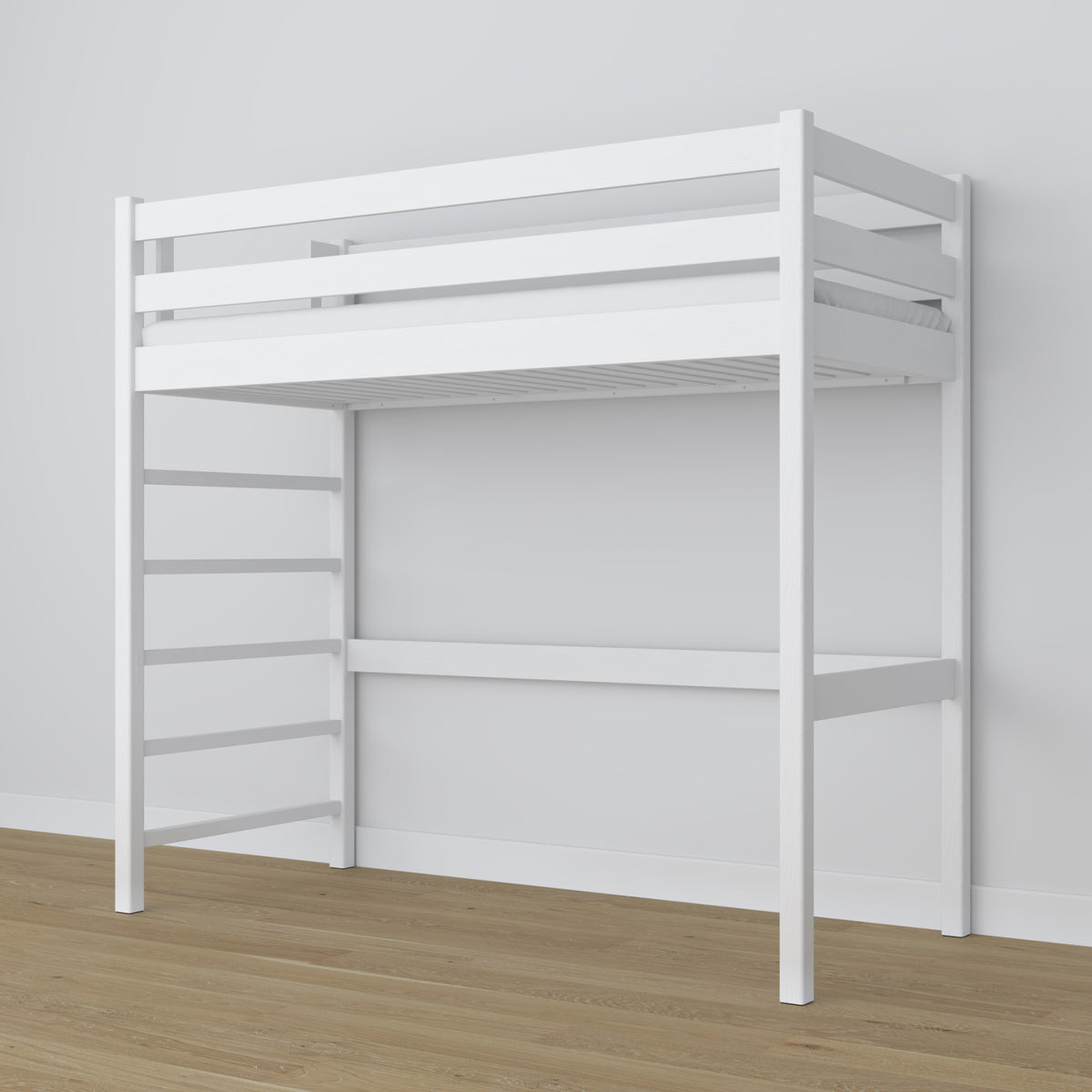 Hoogslaper N01 wit houten in Scandinavische stijl, minimalistisch