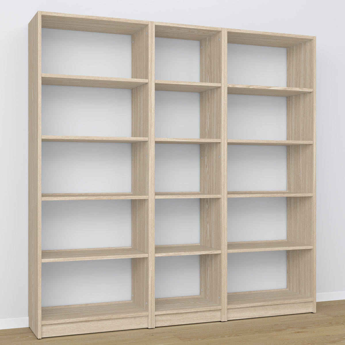 Bookcase bleached oak – oak joints, close-up of workmanship quality