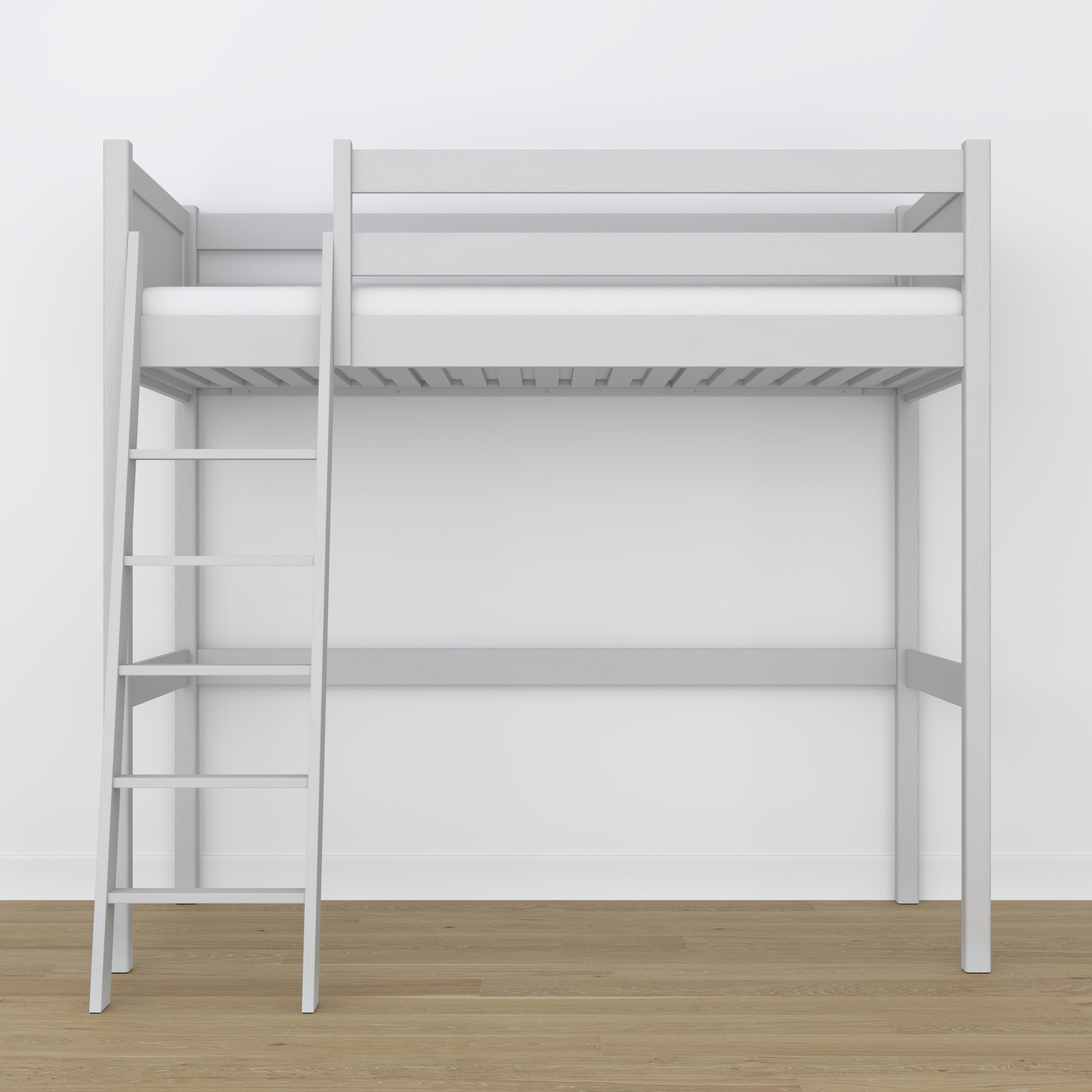 Hoogslaper grijs – houten ladder en bedhekje, Nizio Home