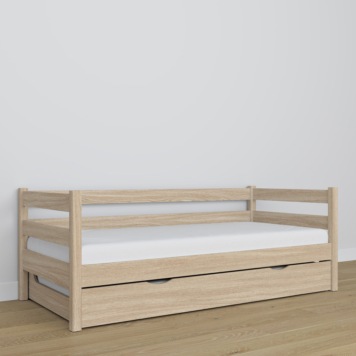 Sofa bed bleached oak – oak details, high quality Nizio