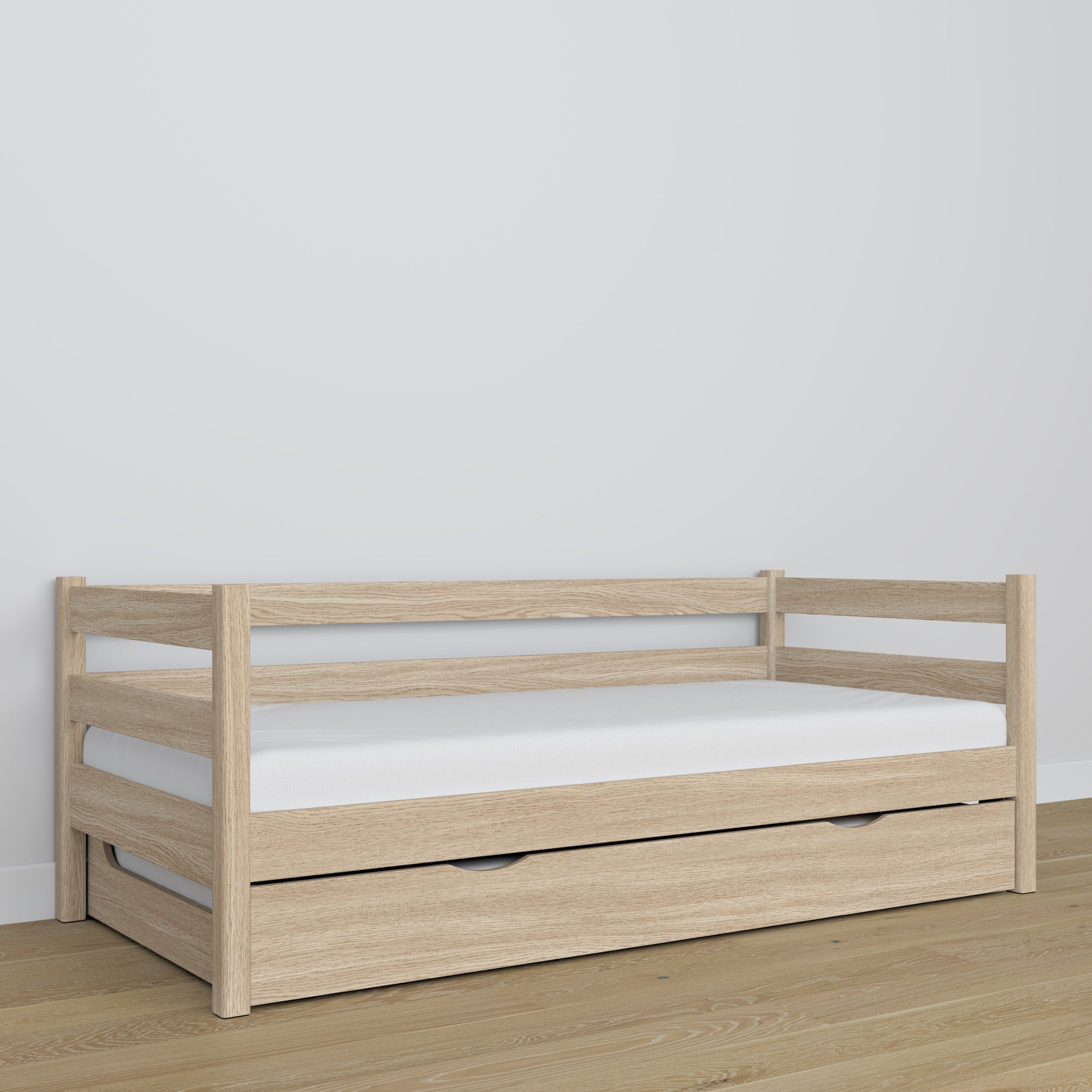 Sofa bed bleached oak – oak details, high quality Nizio