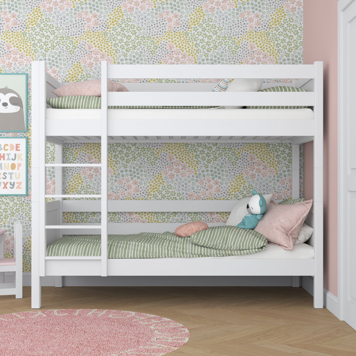 Eikenhouten hoogslaper gewit eiken – verhoudingen kinderkamer, Nizio