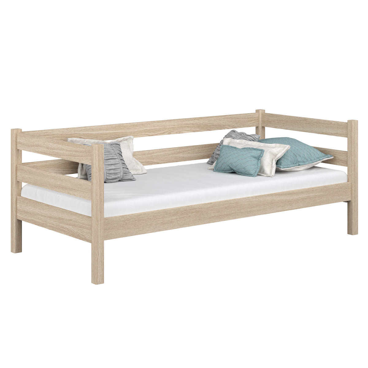 Sofabed van eikenhout gewit eiken – kinderkamer, Scandinavische stijl Nizio