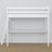 Lit mezzanine avec bureau en bois blanc – détails des assemblages et de l'échelle