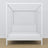 Tweepersoonsbed met hemel houten wit – hoofdeinde en frame, close-up