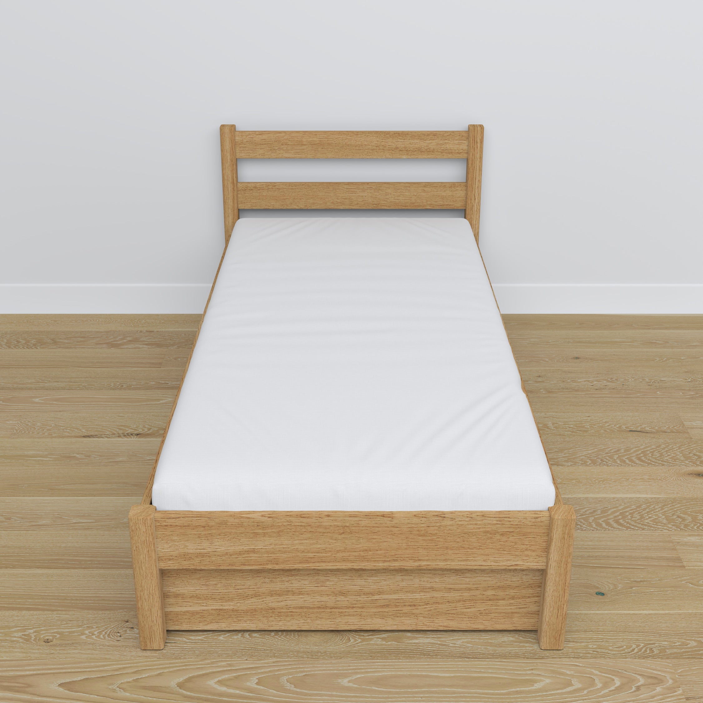 Lit chêne naturel z tiroir – prowadnice i détails en chêne, Nizio
