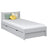 Bed met lade houten grijs – lade open, interieur opbergruimte