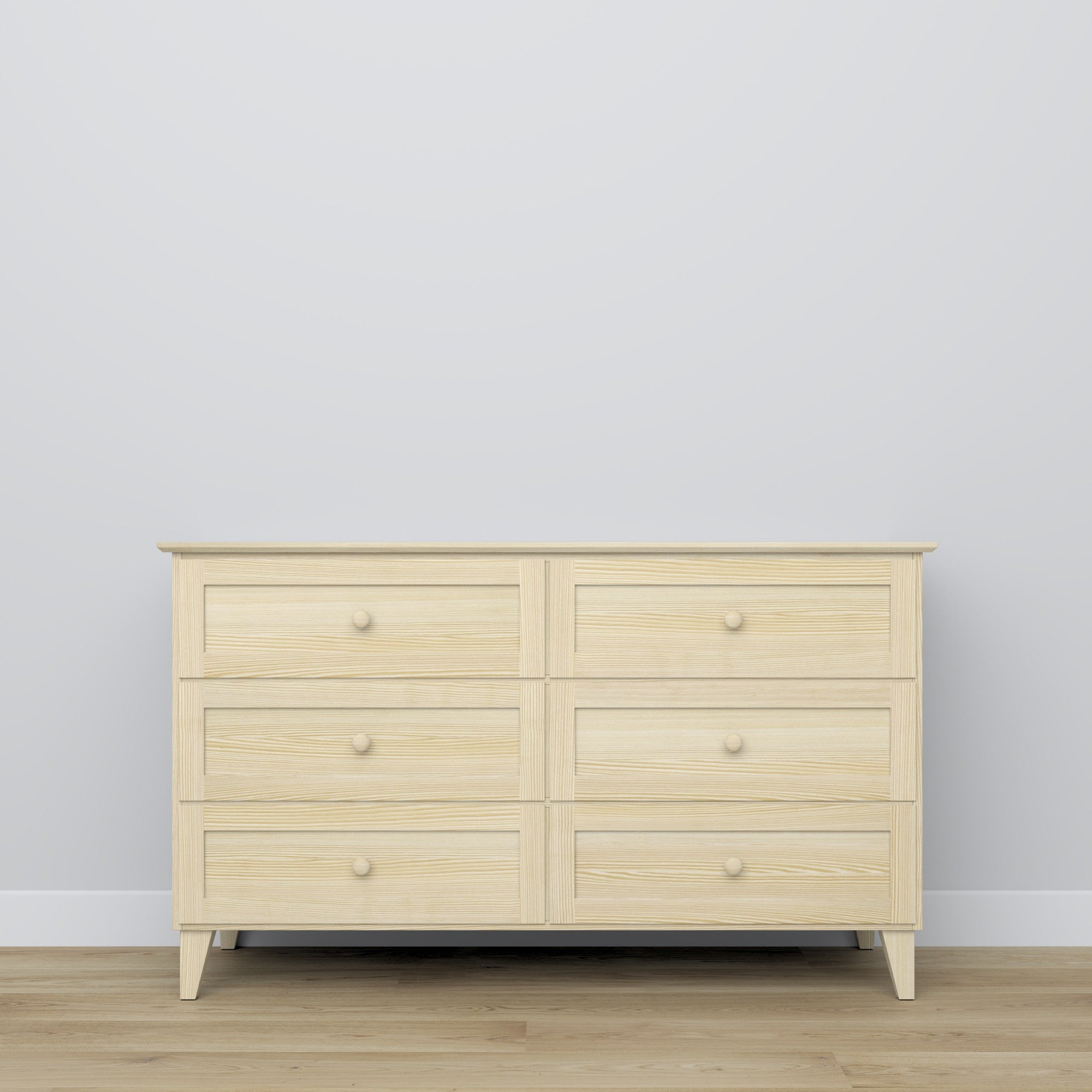 Chest of drawers 6S pine clear pine – open drawers, spacious storage compartments