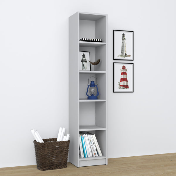 Étagère en bois gris – salon i bureau, bois massif, style scandinave Nizio