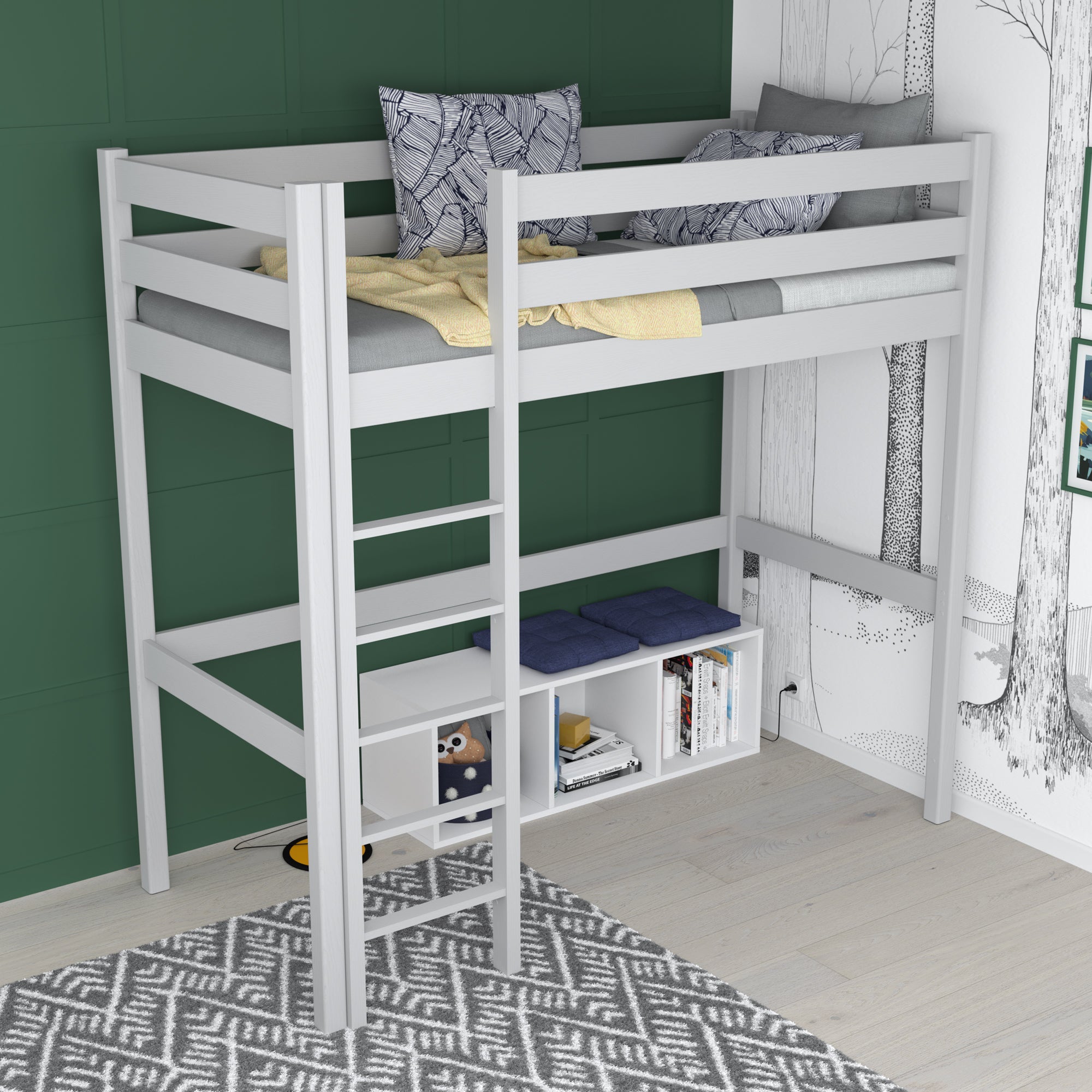 Hoogslaper grijs in de kinderkamer – scandi inrichting, van hout