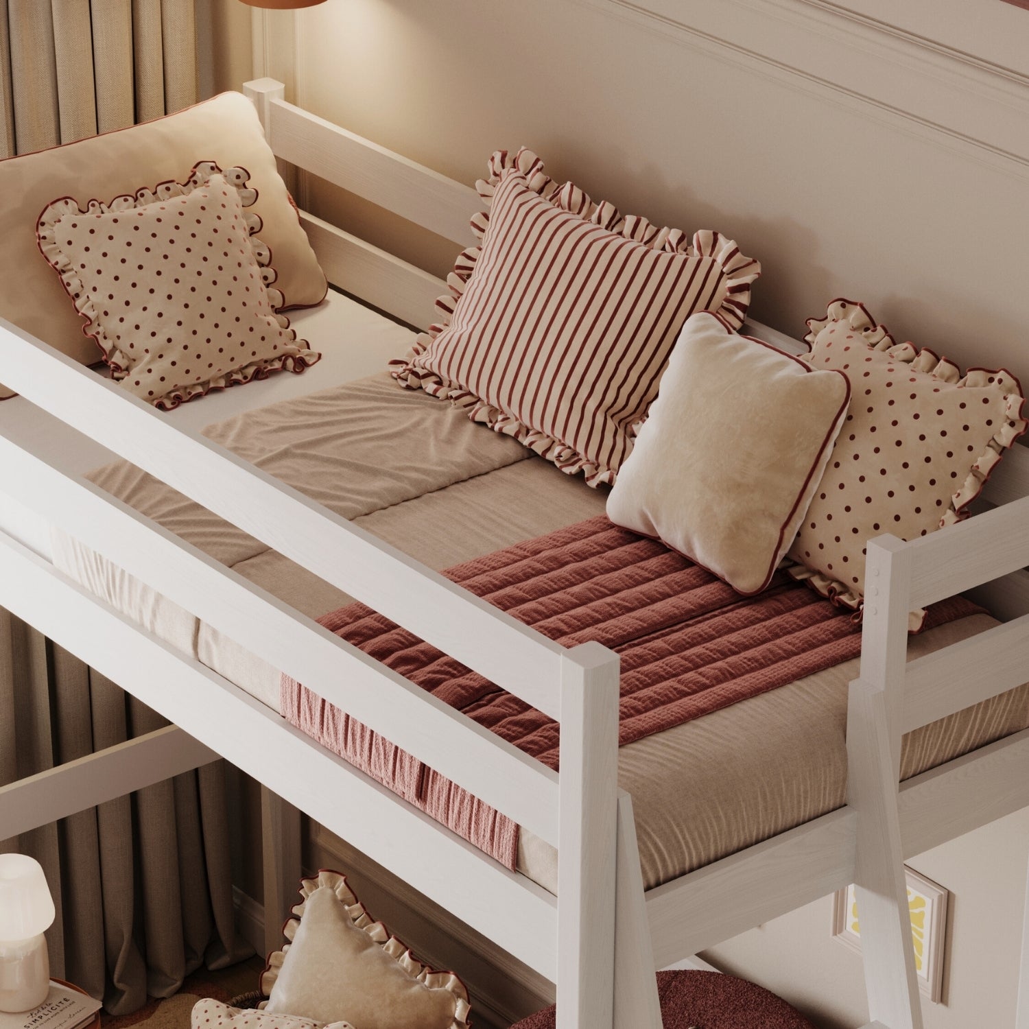 Hoogslaper wit in kinderkamer – scandi inrichting, houten