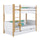 Lit superposé avec tiroir en bois blanc-chêne – chambre d'enfant, bois massif, scandinave
