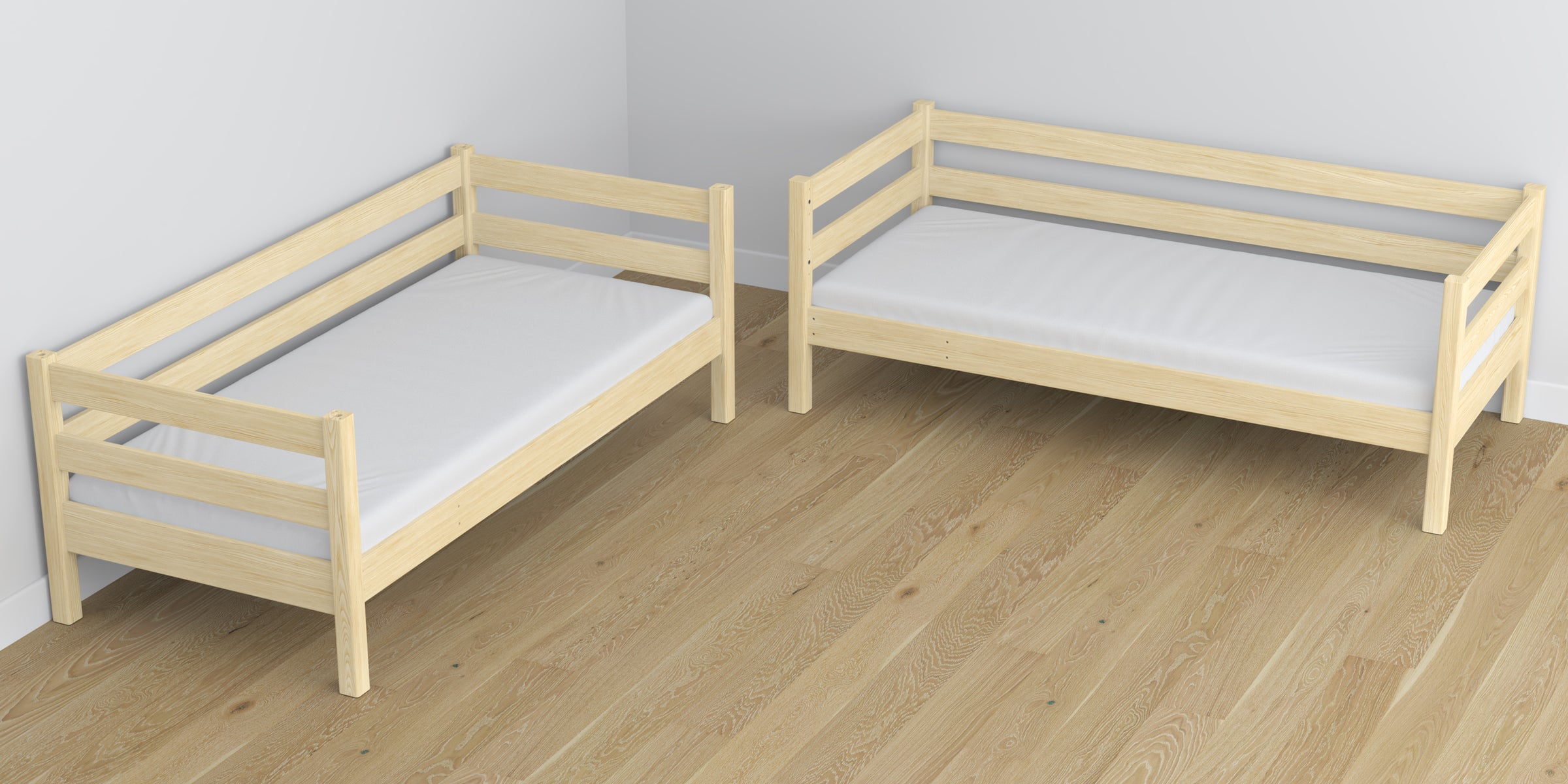 Houten stapelbed transparant grenen – afmetingen en schema met matraslade