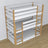 3-verdiepingen houten stapelbed wit met eiken – maximaal gebruik van kamerruimte
