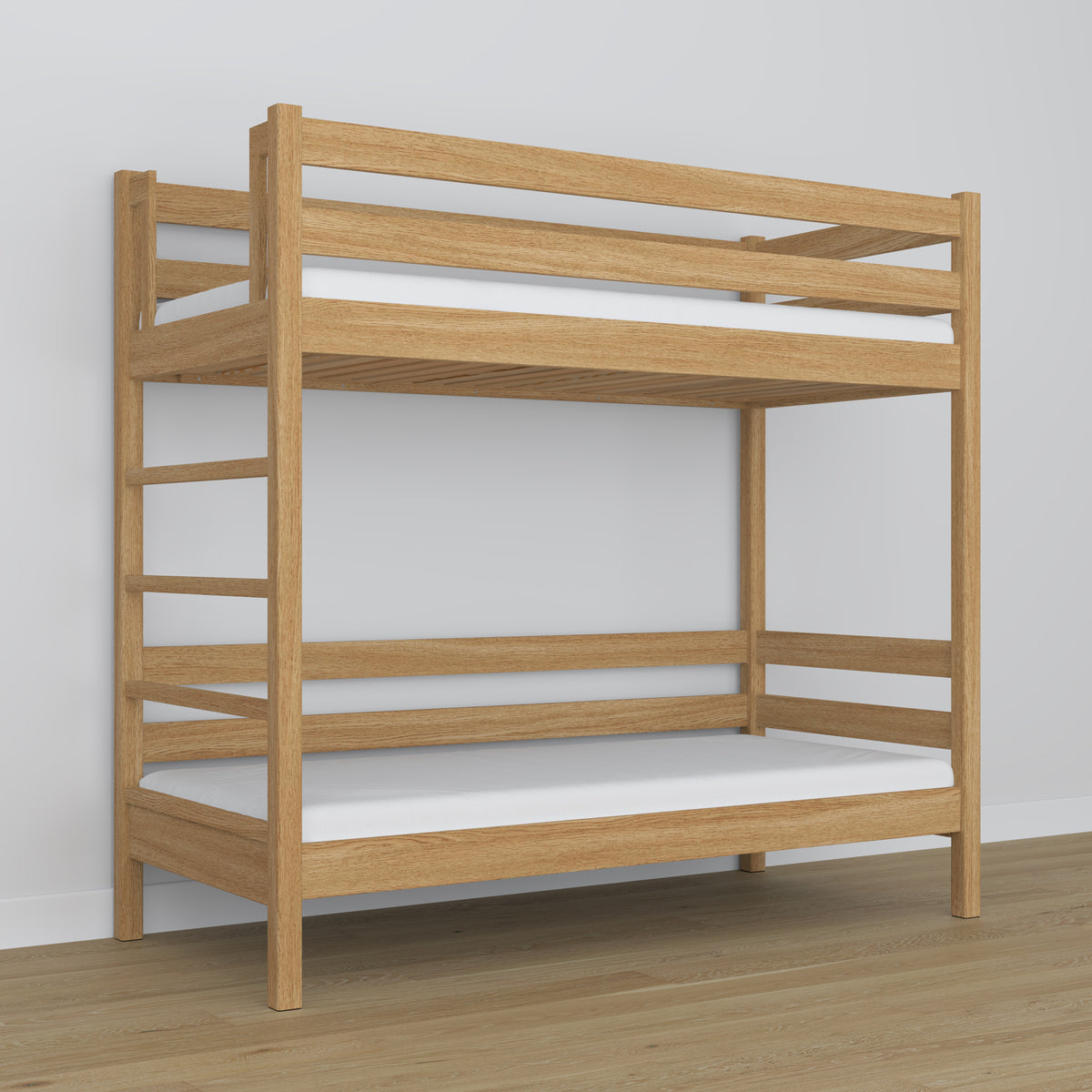 Stapelbed naturel eiken van eiken – zijaanzicht, Nizio Home