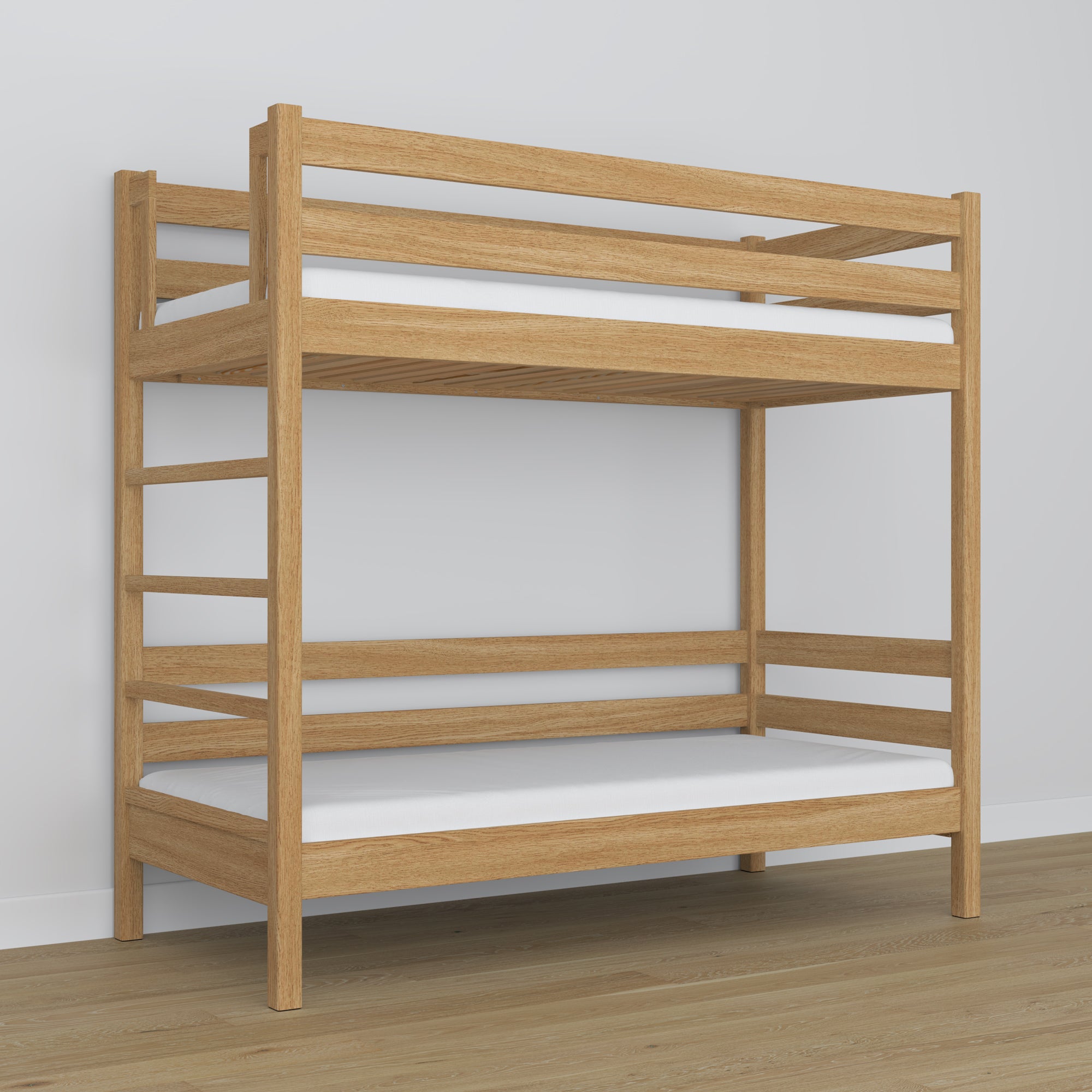 Stapelbed naturel eiken van eiken – zijaanzicht, Nizio Home