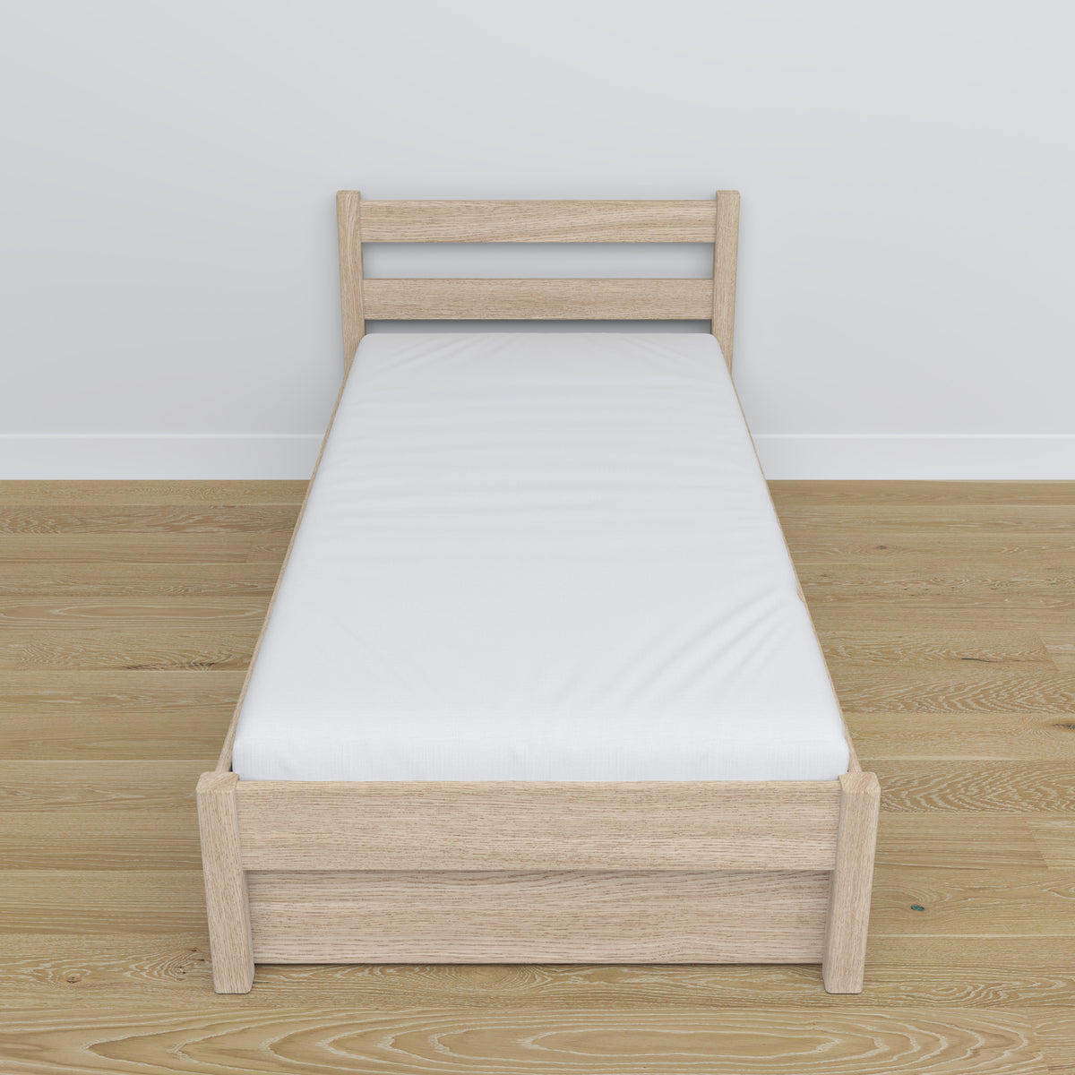 Bed gewit eiken met lade – geleiders en eiken details, Nizio