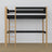 Hoogslaper zwart-eiken – houten ladder en valbescherming, Nizio Home