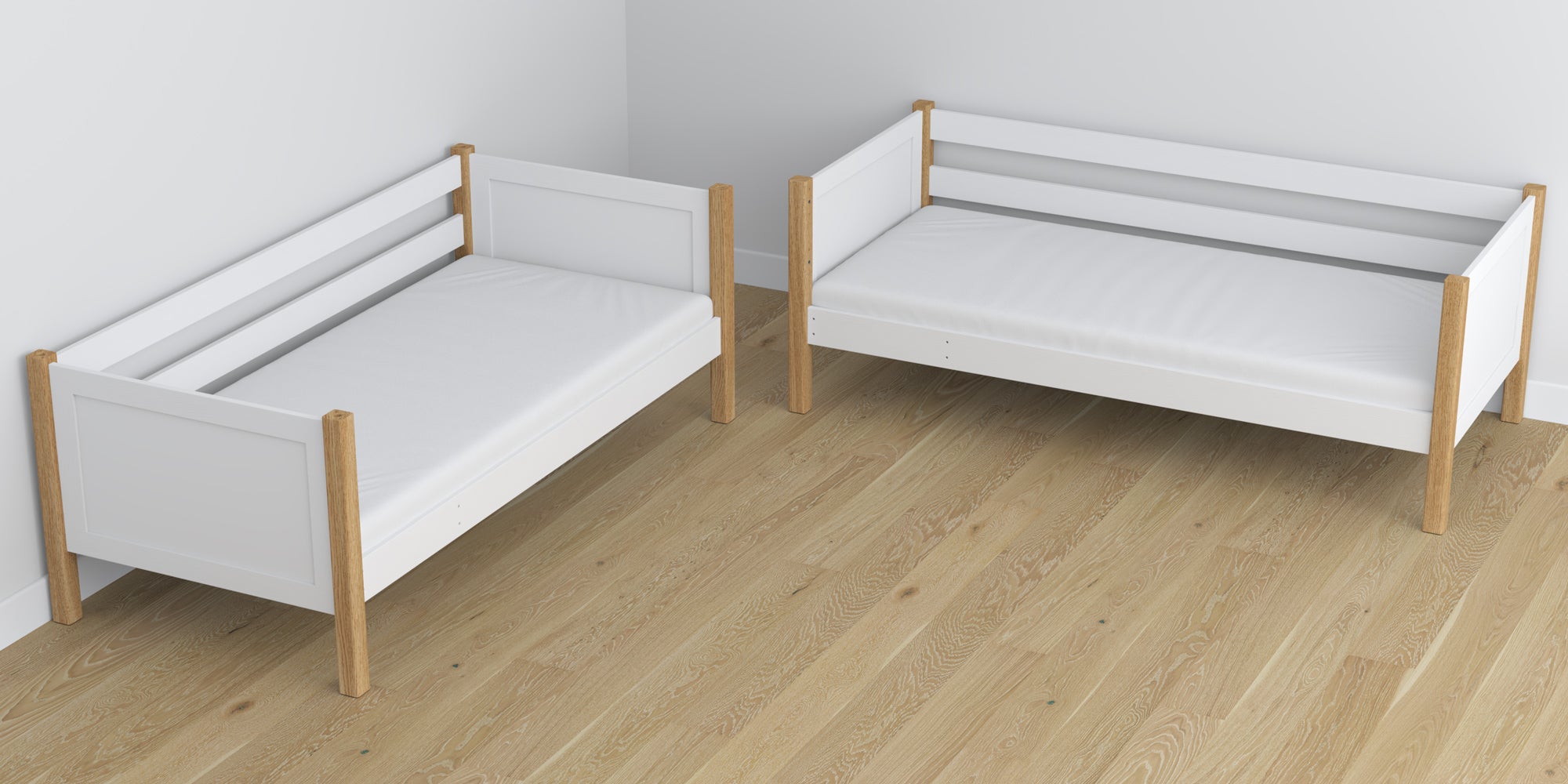 Lit superposé en bois blanc-chêne z tiroir – dimensions et schéma, Nizio