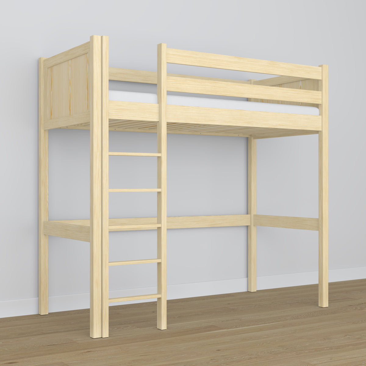 Hoogslaper transparant grenen in kinderkamer – scandi inrichting, houten