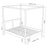 Tweepersoonsbed grijs met hemelbed in slaapkamer – Scandinavische inrichting