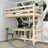 Lit mezzanine pin incolore dans la chambre d'enfant – décoration scandinave, en bois